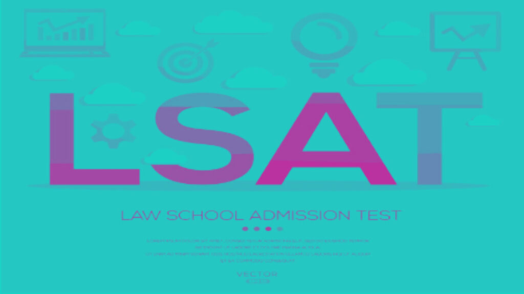 A poster with the letters and acronym for LSAT.