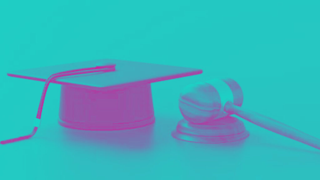 A graduation cap and a gavel