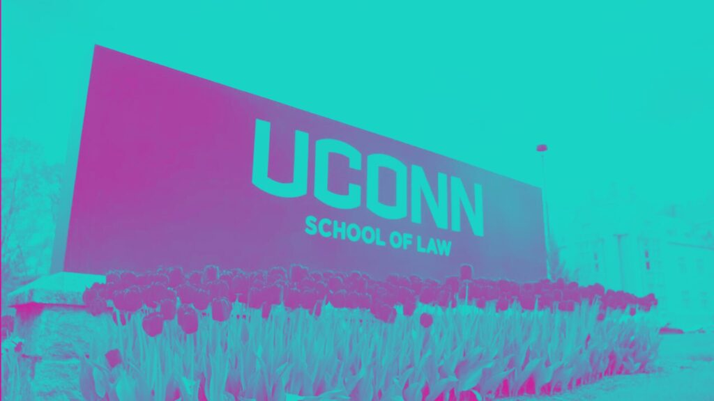 The UConn School of Law school sign